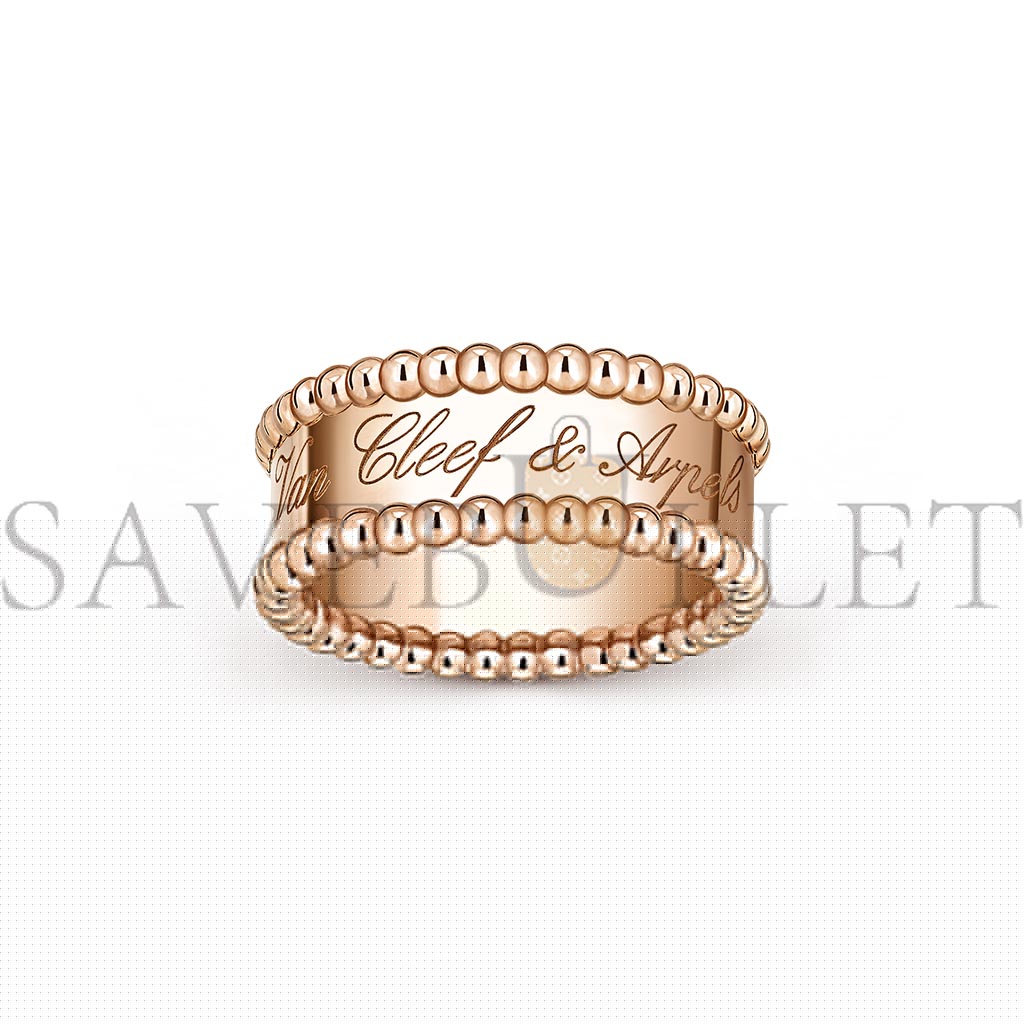 V*N CL*F arpels perlÉe signature ring - rose gold vcarn32400
